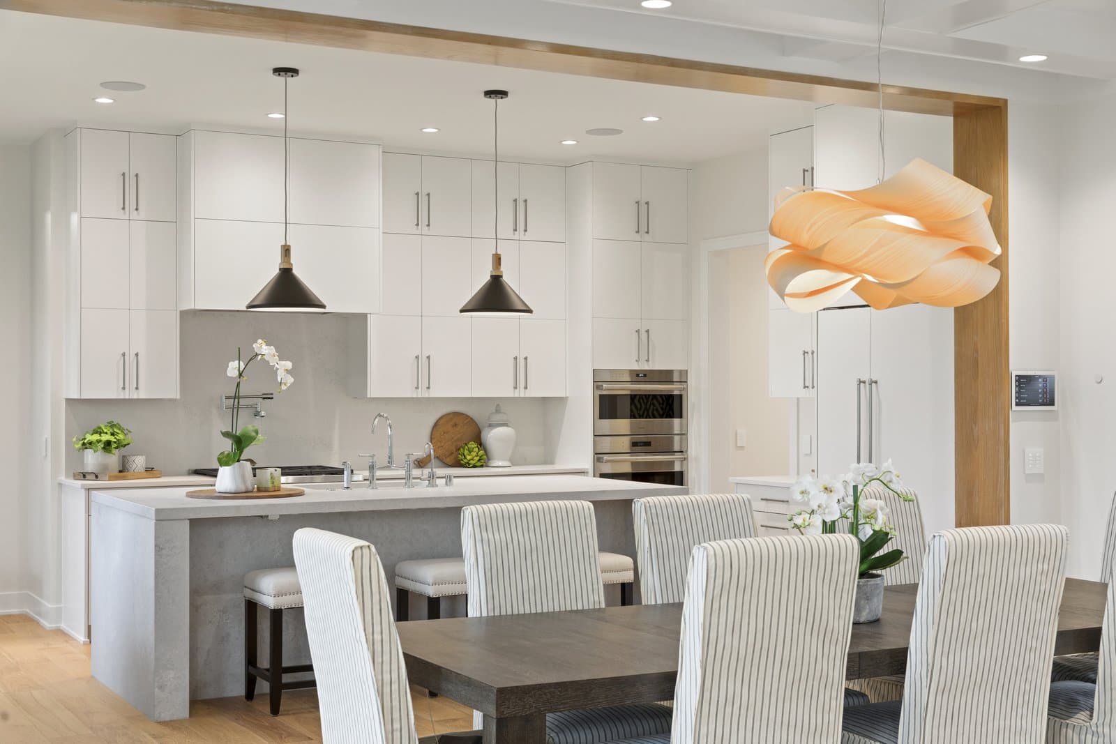 Ketra natural light tunable LED lighting in a luxury Minneapolis home — warm architectural glow